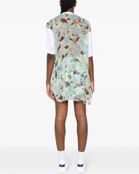 Tricouri Stella McCartney Asymmetric T-Shirt With Chiffon Detail White Femei (BM 17668339) 4