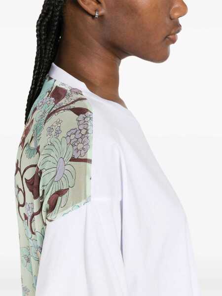 Tricouri Stella McCartney Asymmetric T-Shirt With Chiffon Detail White Femei (BM 17668339) 5