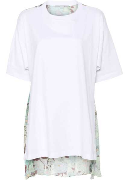 Tricouri Stella McCartney Asymmetric T-Shirt With Chiffon Detail White Femei (BM 17668339) 1
