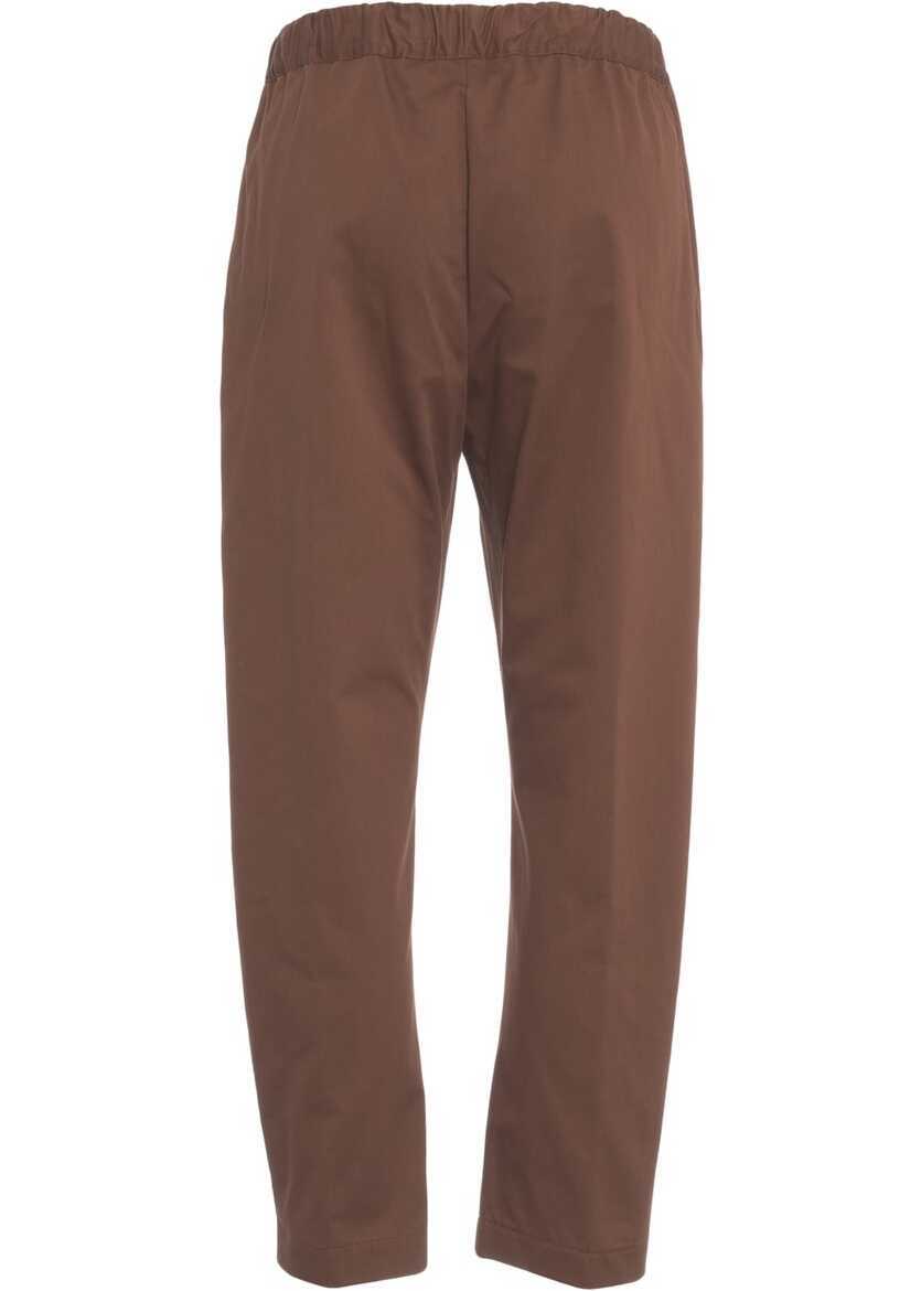 Pantaloni casual Semicouture Gabardine pants Buddy Brown Femei (BM 17668537) 3