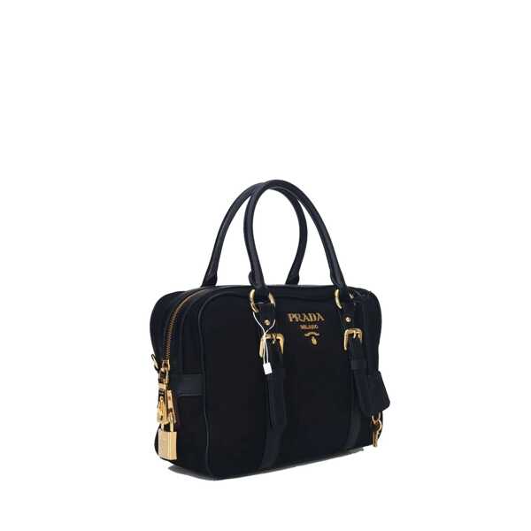 Genti de mana Prada Prada Logo Nylon Top Hand Bag Black Femei (BM 17668632) 2