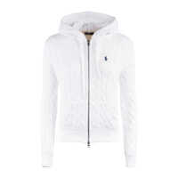 Pulovere Ralph Lauren Braided Sweatshirt With Hood And White Zipper Femei