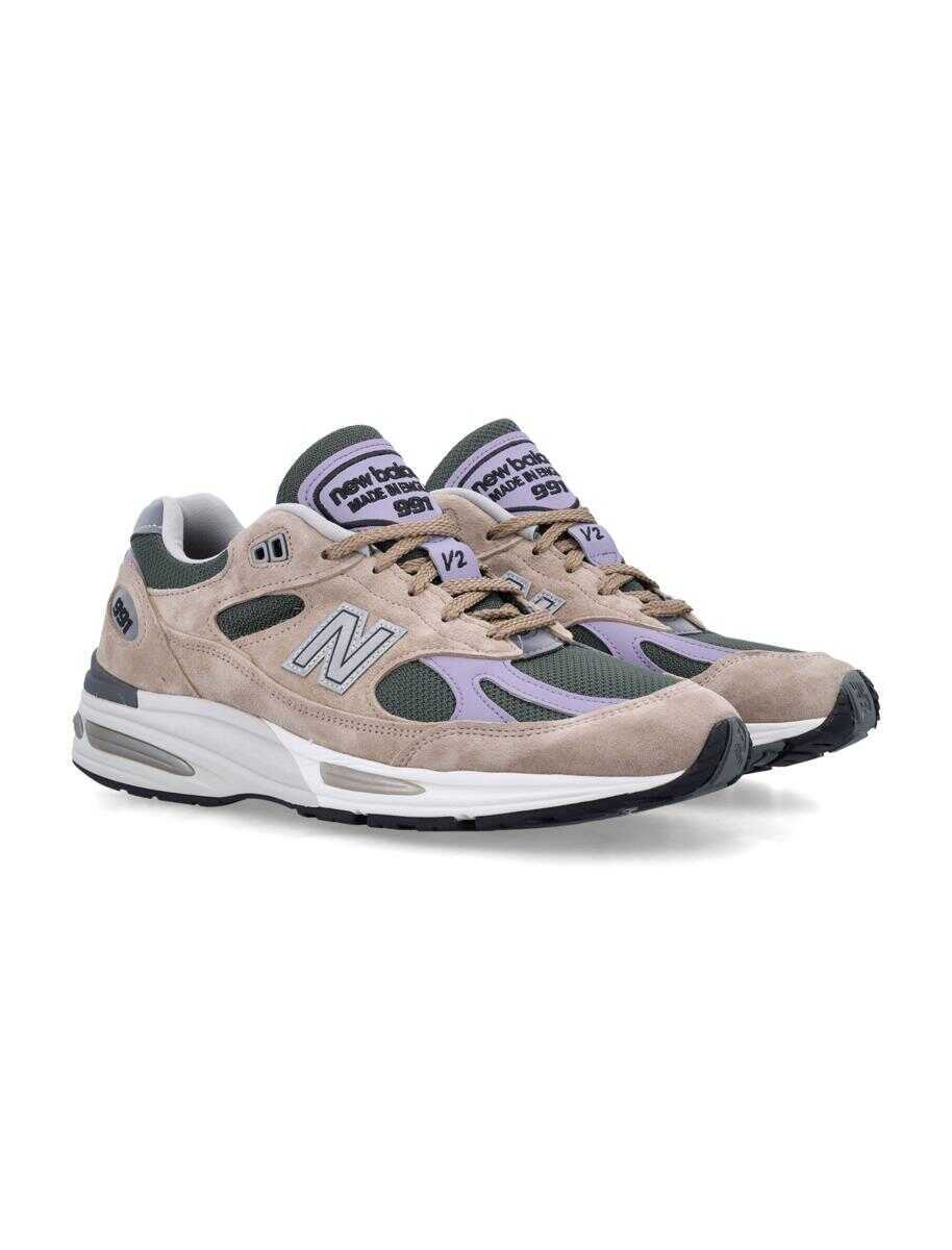 Sneakers New Balance New Balance Made In Uk 991V2 Shoes TAN GREEN PURPLE Femei (BM 17670261) 2
