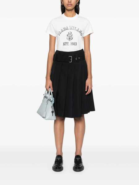 Tricouri Prada Prada Cotton Crew-Neck T-Shirt WHITE Femei (BM 17670501) 2