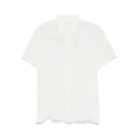 Camasi Xacus 'Marta' White Cotton-Linen Blend Shirt Femei