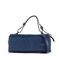 Genti de mana Avenue 67 Blue Grained Leather Baguette Bag Femei