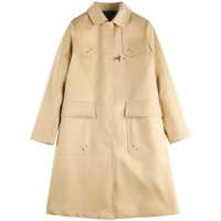 Paltoane Fay Car Coat In Beige Gabardine Stretch Femei