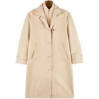 Paltoane Fay Long Morning Coat In Beige Technical Linen Femei