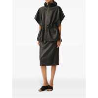Imbracaminte Dama pagina 614 - Geci Fabiana Filippi Fabiana Filippi Black Pleated Nappa Leather Cape Black Femei (BM 17676870) - B-mall.ro