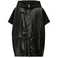 Geci Fabiana Filippi Black Pleated Nappa Leather Cape Femei