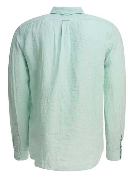 Camasi casual Beams Plus Linen Solid Shirt Green Barbati (BM 17678448) 3