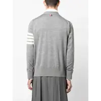 Pulovere pentru Barbati - Cardigane Thom Browne CLASSIC V-NECK CARDIGAN IN FINE MERINO WOOL W/ 4BAR STRIPES Grey Barbati (BM 17678571) - B-mall.ro
