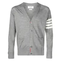 Cardigane CLASSIC V-NECK CARDIGAN IN FINE MERINO WOOL W/ 4BAR STRIPES Barbati