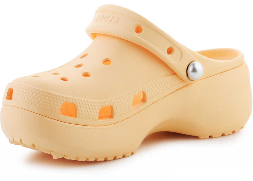 Slapi Crocs Classic Platform Pearl Clog Golden Hour Orange Femei (BM 17885890) 3