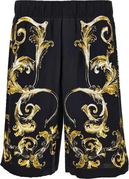 Pantaloni scurti Versace Jeans Couture Shorts With Baroque Outline Print BLACK Barbati (BM 17886067) 1