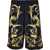 Versace Jeans Couture Shorts With Baroque Outline Print BLACK