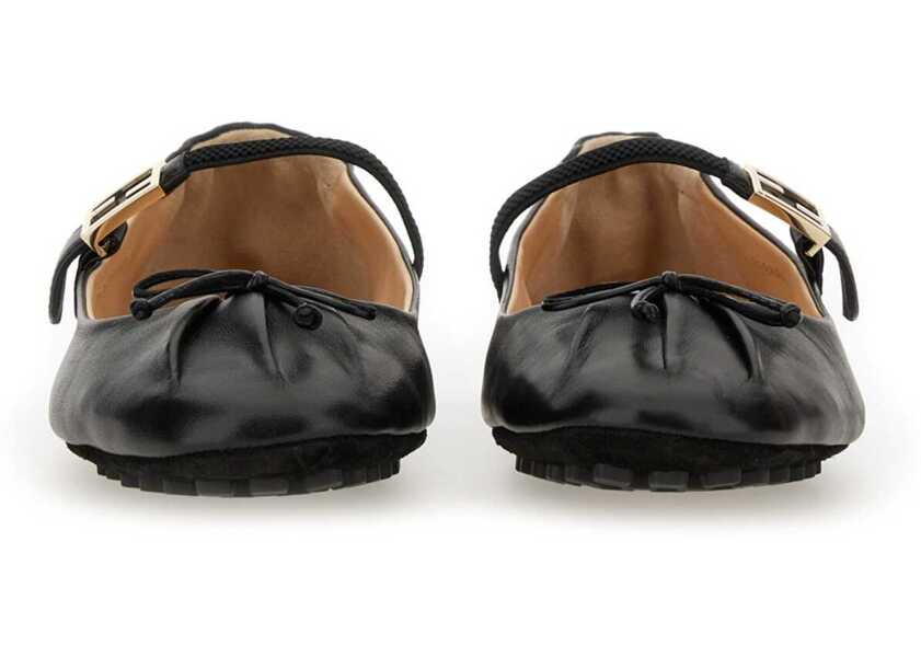 Balerini Fendi Ballerina With Ff Baguette Pattern BLACK Femei (BM 17886070) 4