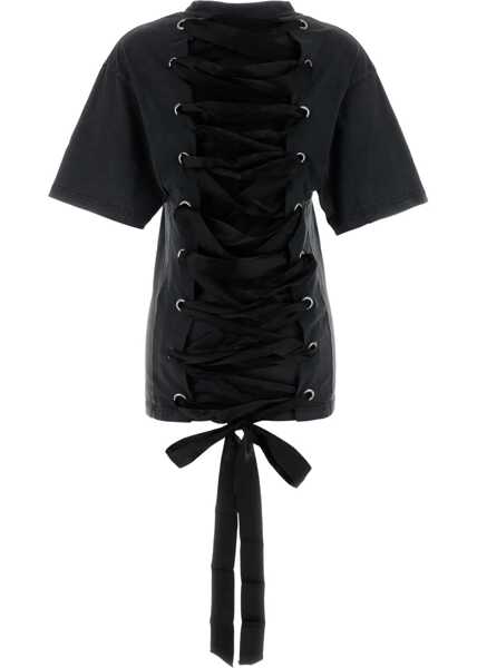 Tricouri Balenciaga Lace-Up T-Shirt BLACK Femei (BM 17886253) 2