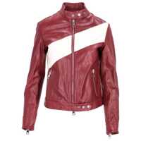 Geci La Rose Leather Bomber Bordeaux Femei