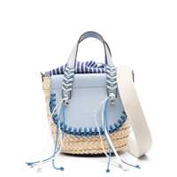Genti de mana Cuba Lab Light Blue Leather Habanera Satchels Bag Femei