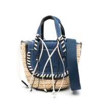 Genti de mana Cuba Lab Blue Denim Leather Habanera Satchels Bag Femei