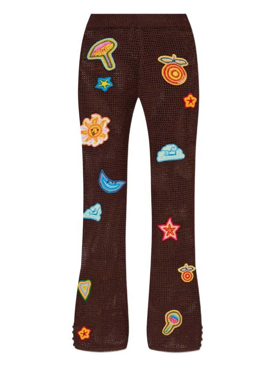 Pantaloni casual Casablanca Casablanca Crochet Pants BROWN Femei (BM 17891142) 1