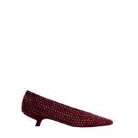 Balerini La Rose Heeled Ballerina Shoes Crystal Bordeaux Femei