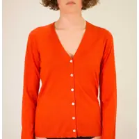 Cardigane La Rose V Cardigan Cash/Silk Orange Femei