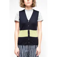 Cardigane La Rose Gilet Cardigan Blue+Green Femei