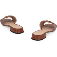 Sandale Valentino Garavani Dama - Sandale Valentino Garavani Valentino Garavani Vlogo Signature Leather Slides BROWN Femei (BM 17901081) - B-mall.ro