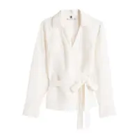 Bluze Tommy Hilfiger Textured Linen Wrap Blouse Clothing Femei