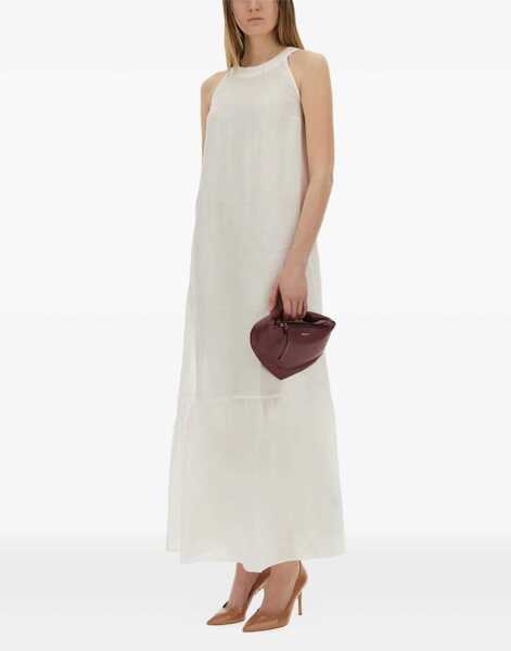 Rochii casual 120 LINO Long Linen Dress WHITE Femei (BM 17903191) 2