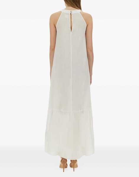 Rochii casual 120 LINO Long Linen Dress WHITE Femei (BM 17903191) 3
