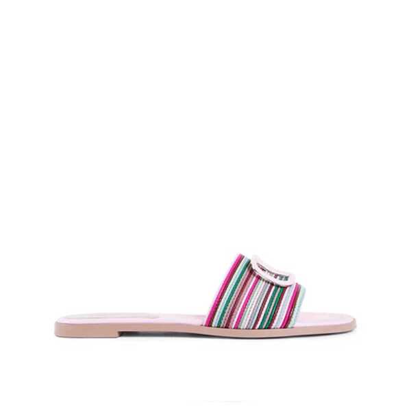 Papuci Valentino Garavani Valentino Garavani V Logo Signature Slides Pink Femei (BM 17903496) 3