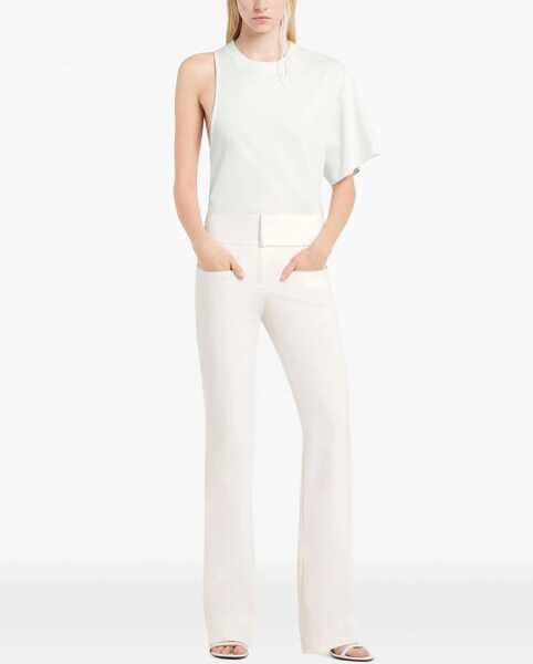 Tricouri COURRGES One-Shoulder T-Shirt In Scuba WHITE Femei (BM 17903557) 2