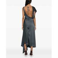 Imbracaminte Victoria Beckham Dama - Rochii casual Victoria Beckham Asymmetrical Draped Midi Dress GREY Femei (BM 17903620) - B-mall.ro