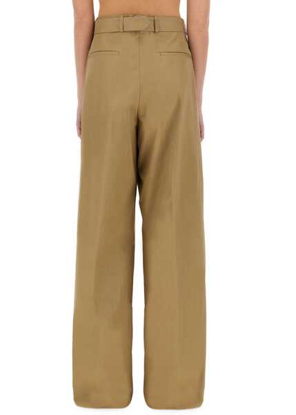 Pantaloni casual Dries Van Noten Wide-Leg Pants With Belt BEIGE Femei (BM 17903632) 3