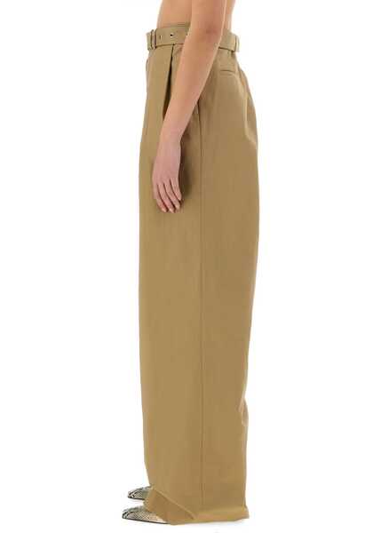 Pantaloni casual Dries Van Noten Wide-Leg Pants With Belt BEIGE Femei (BM 17903632) 4
