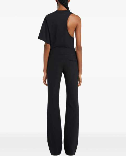 Tricouri COURRGES One-Shoulder T-Shirt In Scuba BLACK Femei (BM 17903740) 4