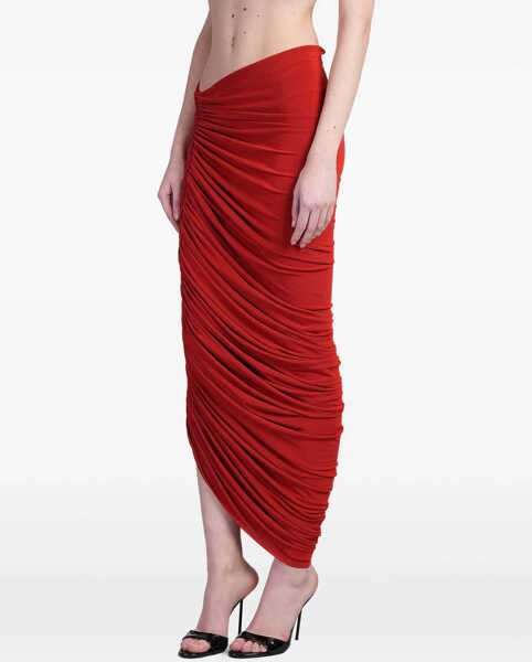 Fuste casual Magda Butrym Asymmetrical Draped Midi Skirt RED Femei (BM 17903767) 3