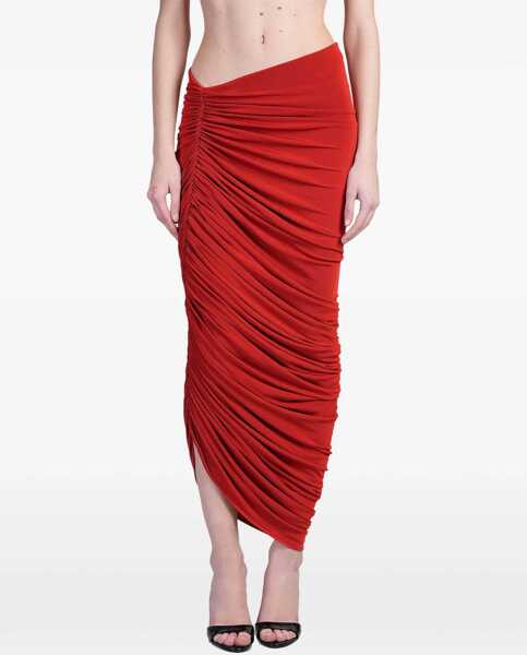 Fuste casual Magda Butrym Asymmetrical Draped Midi Skirt RED Femei (BM 17903767) 1