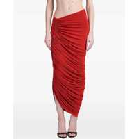 Fuste casual Asymmetrical Draped Midi Skirt Femei