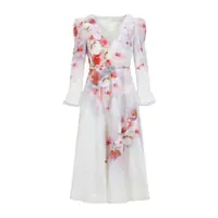 Rochii Zimmermann Crush Frill Sleeved Midi Dress Clothing Femei