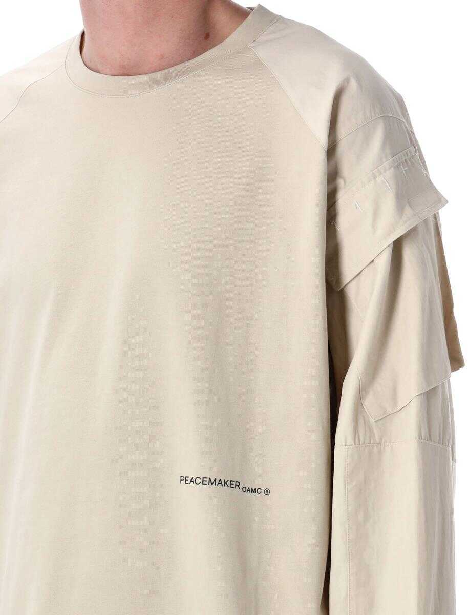 Tricouri OAMC Oamc Peacemaker Si Cargo T-Shirt Beige Barbati (BM 17906223) 3