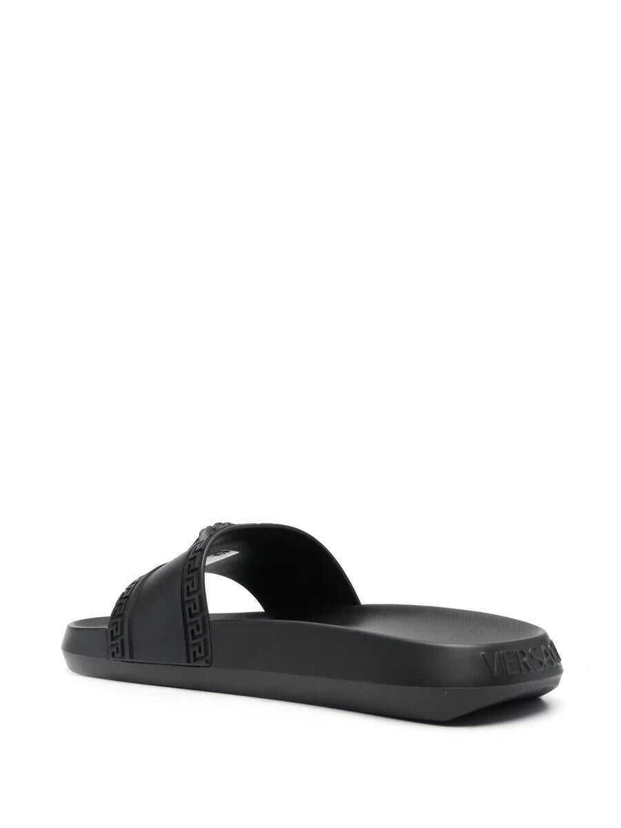 Sandale Versace Versace Slide Sandals With Medusa Plaque Black Barbati (BM 17906370) 2