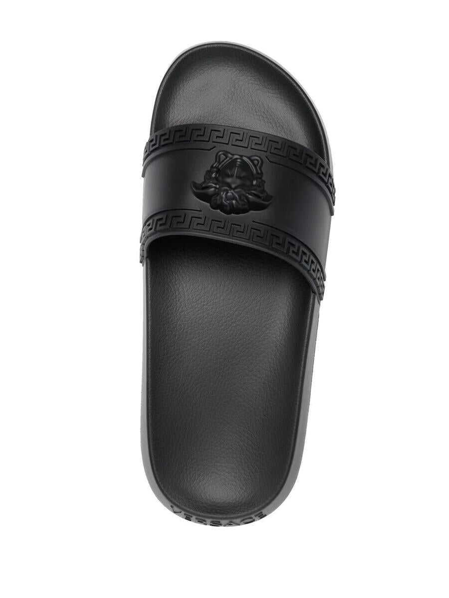 Sandale Versace Versace Slide Sandals With Medusa Plaque Black Barbati (BM 17906370) 4