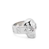 Bijuterii Alexander McQueen Silver-Tone Ring With Debossed Logo Barbati