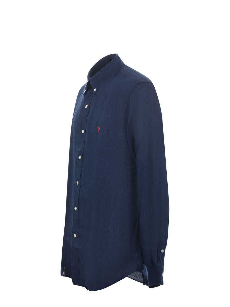 Tricouri Polo Ralph Lauren Polo Ralph Lauren Linen Shirt BLUE Barbati (BM 17907804) 2