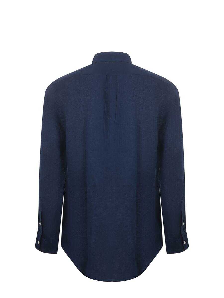 Tricouri Polo Ralph Lauren Polo Ralph Lauren Linen Shirt BLUE Barbati (BM 17907804) 3