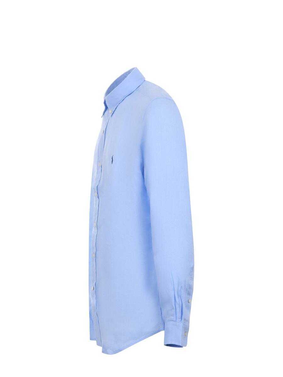 Tricouri Polo Ralph Lauren Polo Ralph Lauren Linen Shirt BLUE Barbati (BM 17907831) 2
